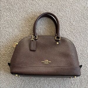 Coach Mini Sierra Metallic Burgundy Dome Satchel Crossbody